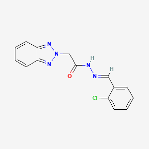 molecular formula C15H12ClN5O B5522134 2-(2H-1,2,3-苯并三唑-2-基)-N'-(2-氯苄叉亚甲基)乙酰肼 