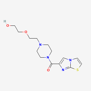 molecular formula C14H20N4O3S B5522156 2-{2-[4-(imidazo[2,1-b][1,3]thiazol-6-ylcarbonyl)-1-piperazinyl]ethoxy}ethanol 