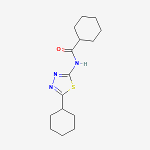 molecular formula C15H23N3OS B5522188 N-(5-cyclohexyl-1,3,4-thiadiazol-2-yl)cyclohexanecarboxamide 