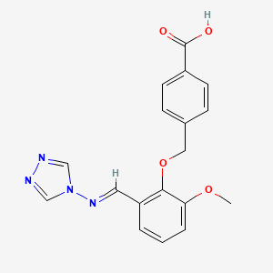 molecular formula C18H16N4O4 B5522190 4-({2-methoxy-6-[(4H-1,2,4-triazol-4-ylimino)methyl]phenoxy}methyl)benzoic acid 