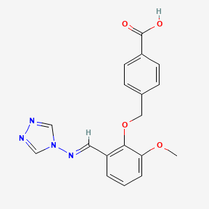 molecular formula C18H16N4O4 B5522190 4-({2-甲氧基-6-[(4H-1,2,4-三唑-4-亚氨基)甲基]苯氧基}甲基)苯甲酸 