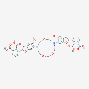 molecular formula C44H42N2O15 B055222 (1,4,10-Trioxa-7,13-diazacyclopentadecane-7,13-diylbis(5-methoxy-6,2-benzofurandiyl))bis-1,2-benzenedicarboxylic acid CAS No. 124487-65-6