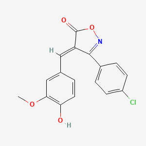 molecular formula C17H12ClNO4 B5522234 3-(4-氯苯基)-4-(4-羟基-3-甲氧基亚苄基)-5(4H)-异恶唑酮 