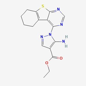 molecular formula C16H17N5O2S B5522249 ethyl 5-amino-1-(5,6,7,8-tetrahydro[1]benzothieno[2,3-d]pyrimidin-4-yl)-1H-pyrazole-4-carboxylate 