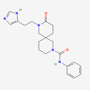 molecular formula C21H27N5O2 B5522277 8-[2-(1H-imidazol-4-yl)ethyl]-9-oxo-N-phenyl-2,8-diazaspiro[5.5]undecane-2-carboxamide 