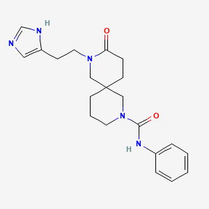 molecular formula C21H27N5O2 B5522277 8-[2-(1H-咪唑-4-基)乙基]-9-氧代-N-苯基-2,8-二氮杂螺[5.5]十一烷-2-甲酰胺 