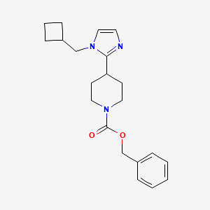 molecular formula C21H27N3O2 B5522302 4-[1-(环丁基甲基)-1H-咪唑-2-基]-1-哌啶甲酸苄酯 