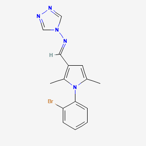molecular formula C15H14BrN5 B5522310 N-{[1-(2-bromophenyl)-2,5-dimethyl-1H-pyrrol-3-yl]methylene}-4H-1,2,4-triazol-4-amine 