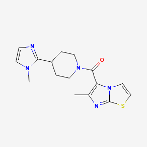 molecular formula C16H19N5OS B5522318 6-methyl-5-{[4-(1-methyl-1H-imidazol-2-yl)-1-piperidinyl]carbonyl}imidazo[2,1-b][1,3]thiazole 