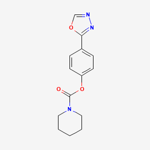 molecular formula C14H15N3O3 B5522327 4-(1,3,4-oxadiazol-2-yl)phenyl 1-piperidinecarboxylate 