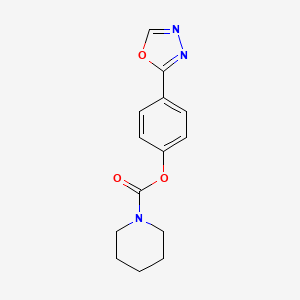 molecular formula C14H15N3O3 B5522327 4-(1,3,4-氧杂唑-2-基)苯基 1-哌啶甲酸酯 