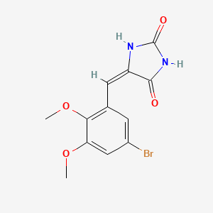 molecular formula C12H11BrN2O4 B5522344 5-(5-溴-2,3-二甲氧基苯亚甲基)-2,4-咪唑烷二酮 