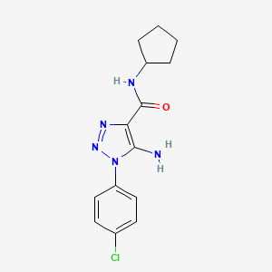 molecular formula C14H16ClN5O B5522350 5-amino-1-(4-chlorophenyl)-N-cyclopentyl-1H-1,2,3-triazole-4-carboxamide 