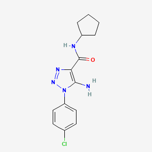 molecular formula C14H16ClN5O B5522350 5-氨基-1-(4-氯苯基)-N-环戊基-1H-1,2,3-三唑-4-甲酰胺 