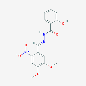 molecular formula C16H15N3O6 B5522370 N'-(4,5-二甲氧基-2-硝基亚苄基)-2-羟基苯甲酰肼 