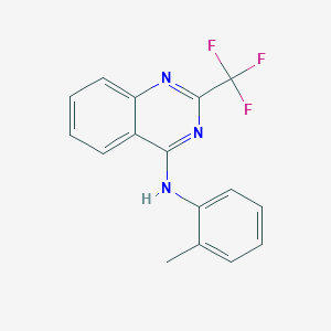 molecular formula C16H12F3N3 B5522376 N-(2-methylphenyl)-2-(trifluoromethyl)-4-quinazolinamine 