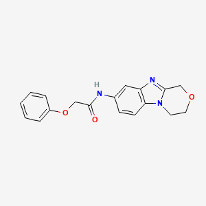 molecular formula C18H17N3O3 B5522387 N-(3,4-dihydro-1H-[1,4]oxazino[4,3-a]benzimidazol-8-yl)-2-phenoxyacetamide 
