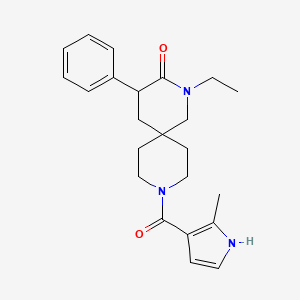 molecular formula C23H29N3O2 B5522398 2-ethyl-9-[(2-methyl-1H-pyrrol-3-yl)carbonyl]-4-phenyl-2,9-diazaspiro[5.5]undecan-3-one 