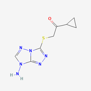 molecular formula C8H10N6OS B5522409 2-[(7-amino-7H-[1,2,4]triazolo[4,3-b][1,2,4]triazol-3-yl)thio]-1-cyclopropylethanone 