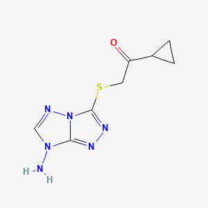 molecular formula C8H10N6OS B5522409 2-[(7-氨基-7H-[1,2,4]三唑并[4,3-b][1,2,4]三唑-3-基)硫代]-1-环丙基乙酮 