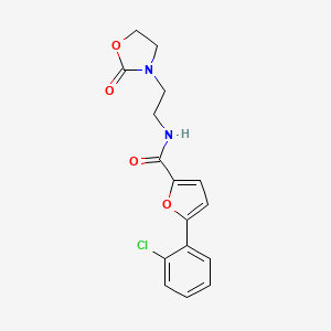 molecular formula C16H15ClN2O4 B5522415 5-(2-chlorophenyl)-N-[2-(2-oxo-1,3-oxazolidin-3-yl)ethyl]-2-furamide 
