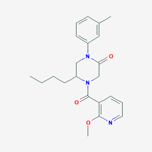 molecular formula C22H27N3O3 B5522445 5-butyl-4-[(2-methoxy-3-pyridinyl)carbonyl]-1-(3-methylphenyl)-2-piperazinone 