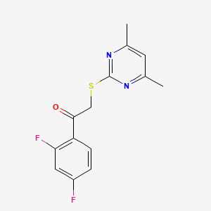 molecular formula C14H12F2N2OS B5522482 1-(2,4-difluorophenyl)-2-[(4,6-dimethyl-2-pyrimidinyl)thio]ethanone 
