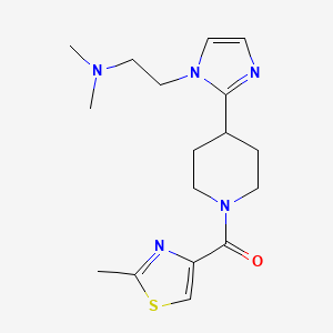 molecular formula C17H25N5OS B5522522 N,N-dimethyl-2-(2-{1-[(2-methyl-1,3-thiazol-4-yl)carbonyl]piperidin-4-yl}-1H-imidazol-1-yl)ethanamine 