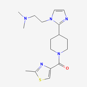 molecular formula C17H25N5OS B5522522 N,N-二甲基-2-(2-{1-[(2-甲基-1,3-噻唑-4-基)羰基]哌啶-4-基}-1H-咪唑-1-基)乙胺 