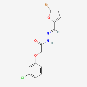 molecular formula C13H10BrClN2O3 B5522541 N'-[(5-bromo-2-furyl)methylene]-2-(3-chlorophenoxy)acetohydrazide 