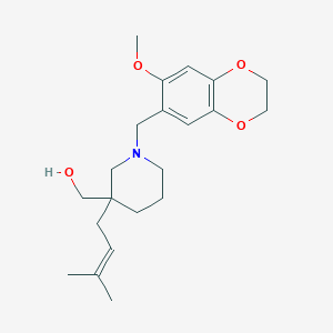 molecular formula C21H31NO4 B5522559 [1-[(7-甲氧基-2,3-二氢-1,4-苯并二氧杂环-6-基)甲基]-3-(3-甲基丁-2-烯-1-基)哌啶-3-基]甲醇 