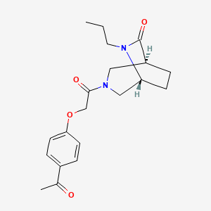 molecular formula C20H26N2O4 B5522563 (1S*,5R*)-3-[(4-acetylphenoxy)acetyl]-6-propyl-3,6-diazabicyclo[3.2.2]nonan-7-one 