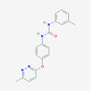 molecular formula C19H18N4O2 B5522575 N-(3-methylphenyl)-N'-{4-[(6-methyl-3-pyridazinyl)oxy]phenyl}urea 