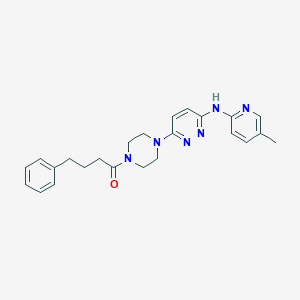 molecular formula C24H28N6O B5522581 N-(5-甲基-2-吡啶基)-6-[4-(4-苯基丁酰)-1-哌嗪基]-3-哒嗪胺 