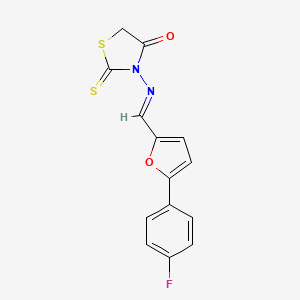 3-({[5-(4-fluorophenyl)-2-furyl]methylene}amino)-2-thioxo-1,3-thiazolidin-4-one