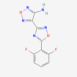 molecular formula C10H5F2N5O2 B5522603 4-[5-(2,6-difluorophenyl)-1,2,4-oxadiazol-3-yl]-1,2,5-oxadiazol-3-amine 