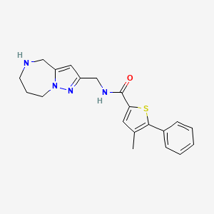 molecular formula C20H22N4OS B5522604 4-methyl-5-phenyl-N-(5,6,7,8-tetrahydro-4H-pyrazolo[1,5-a][1,4]diazepin-2-ylmethyl)-2-thiophenecarboxamide hydrochloride 