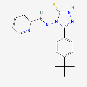 molecular formula C18H19N5S B5522617 5-(4-tert-butylphenyl)-4-[(2-pyridinylmethylene)amino]-4H-1,2,4-triazole-3-thiol 