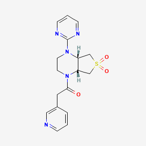 molecular formula C17H19N5O3S B5522624 (4aS*,7aR*)-1-(pyridin-3-ylacetyl)-4-pyrimidin-2-yloctahydrothieno[3,4-b]pyrazine 6,6-dioxide 
