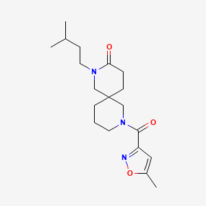 molecular formula C19H29N3O3 B5522636 2-(3-methylbutyl)-8-[(5-methyl-3-isoxazolyl)carbonyl]-2,8-diazaspiro[5.5]undecan-3-one 