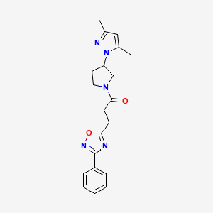 5-{3-[3-(3,5-dimethyl-1H-pyrazol-1-yl)-1-pyrrolidinyl]-3-oxopropyl}-3-phenyl-1,2,4-oxadiazole