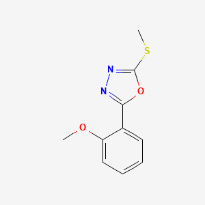 molecular formula C10H10N2O2S B5522657 2-(2-methoxyphenyl)-5-(methylthio)-1,3,4-oxadiazole 