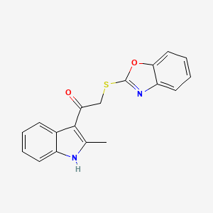 2-(1,3-benzoxazol-2-ylthio)-1-(2-methyl-1H-indol-3-yl)ethanone