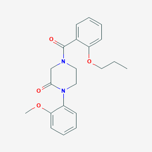 molecular formula C21H24N2O4 B5522728 1-(2-methoxyphenyl)-4-(2-propoxybenzoyl)-2-piperazinone 