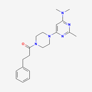 molecular formula C20H27N5O B5522738 N,N,2-trimethyl-6-[4-(3-phenylpropanoyl)-1-piperazinyl]-4-pyrimidinamine 