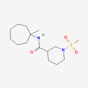 molecular formula C15H28N2O3S B5522756 N-(1-甲基环庚基)-1-(甲基磺酰基)-3-哌啶甲酰胺 