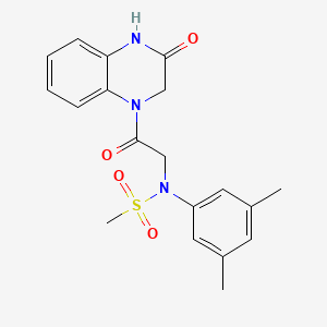 molecular formula C19H21N3O4S B5522785 N-(3,5-dimethylphenyl)-N-[2-oxo-2-(3-oxo-3,4-dihydro-1(2H)-quinoxalinyl)ethyl]methanesulfonamide 