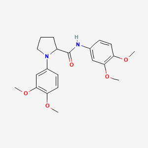 molecular formula C21H26N2O5 B5522822 N,1-双(3,4-二甲氧基苯基)脯氨酸酰胺 