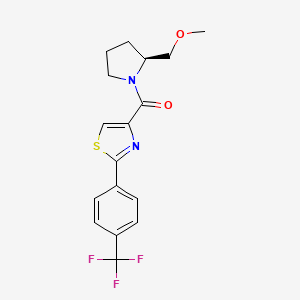 molecular formula C17H17F3N2O2S B5522842 4-{[(2S)-2-(甲氧基甲基)-1-吡咯烷基]羰基}-2-[4-(三氟甲基)苯基]-1,3-噻唑 
