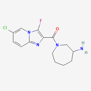 molecular formula C14H16ClFN4O B5522847 1-[(6-chloro-3-fluoroimidazo[1,2-a]pyridin-2-yl)carbonyl]-3-azepanamine hydrochloride 